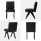 Set of 2/4 Faux Leather Upholstered Side Dining Chairs with V-shaped Wood Legs